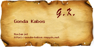 Gonda Kabos névjegykártya